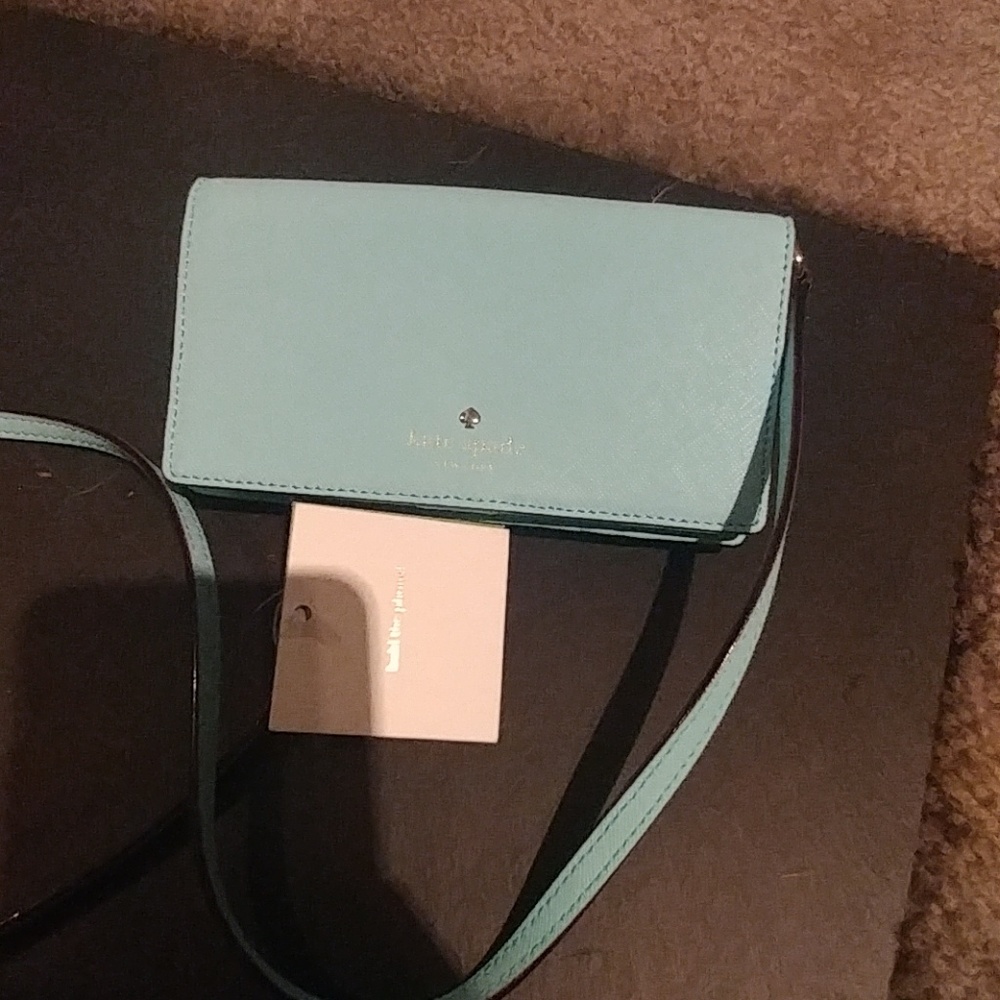 NWT kate spade cross body in tiffany blue